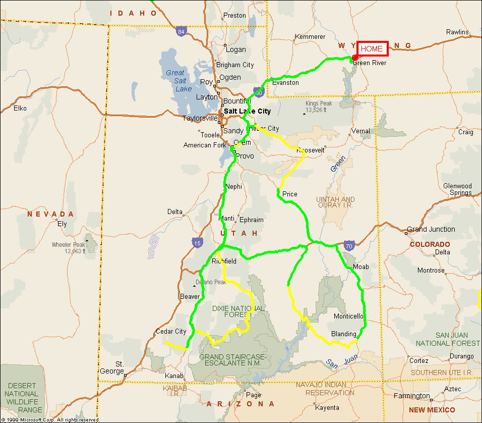 Utah Bike Ride Map, 2006